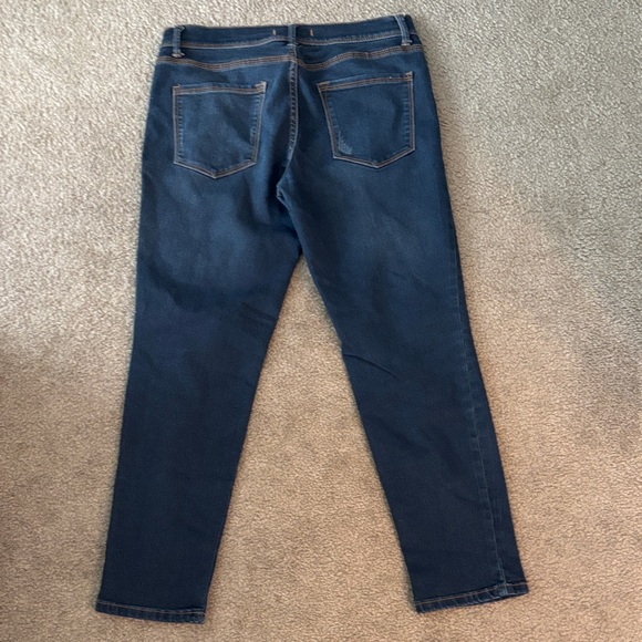 Free People Women's Dark Blue Cropped Jeans - Picture 4 of 5